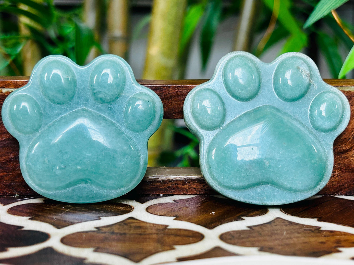 Green Aventurine Dog Paws for dog lovers! 2.05 inches