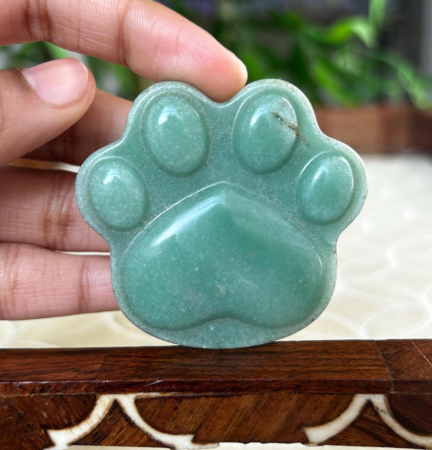 Green Aventurine Dog Paws for dog lovers! 2.05 inches