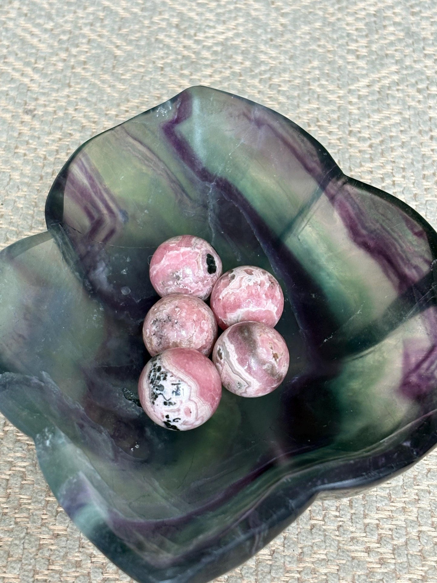 Mini Rhodochrosite Spheres; 18mm