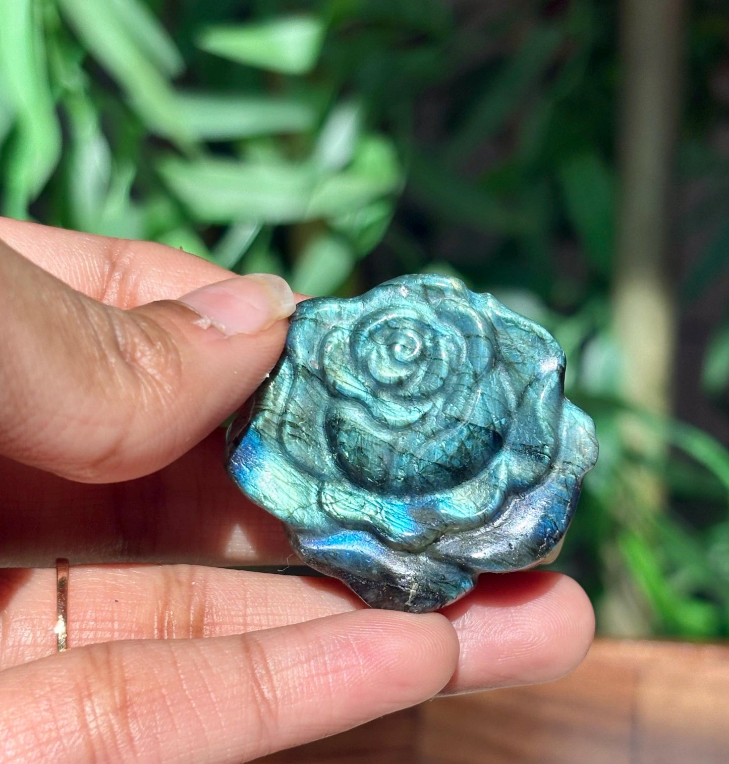 Super Flashy Labradorite Roses; Crystal Carvings