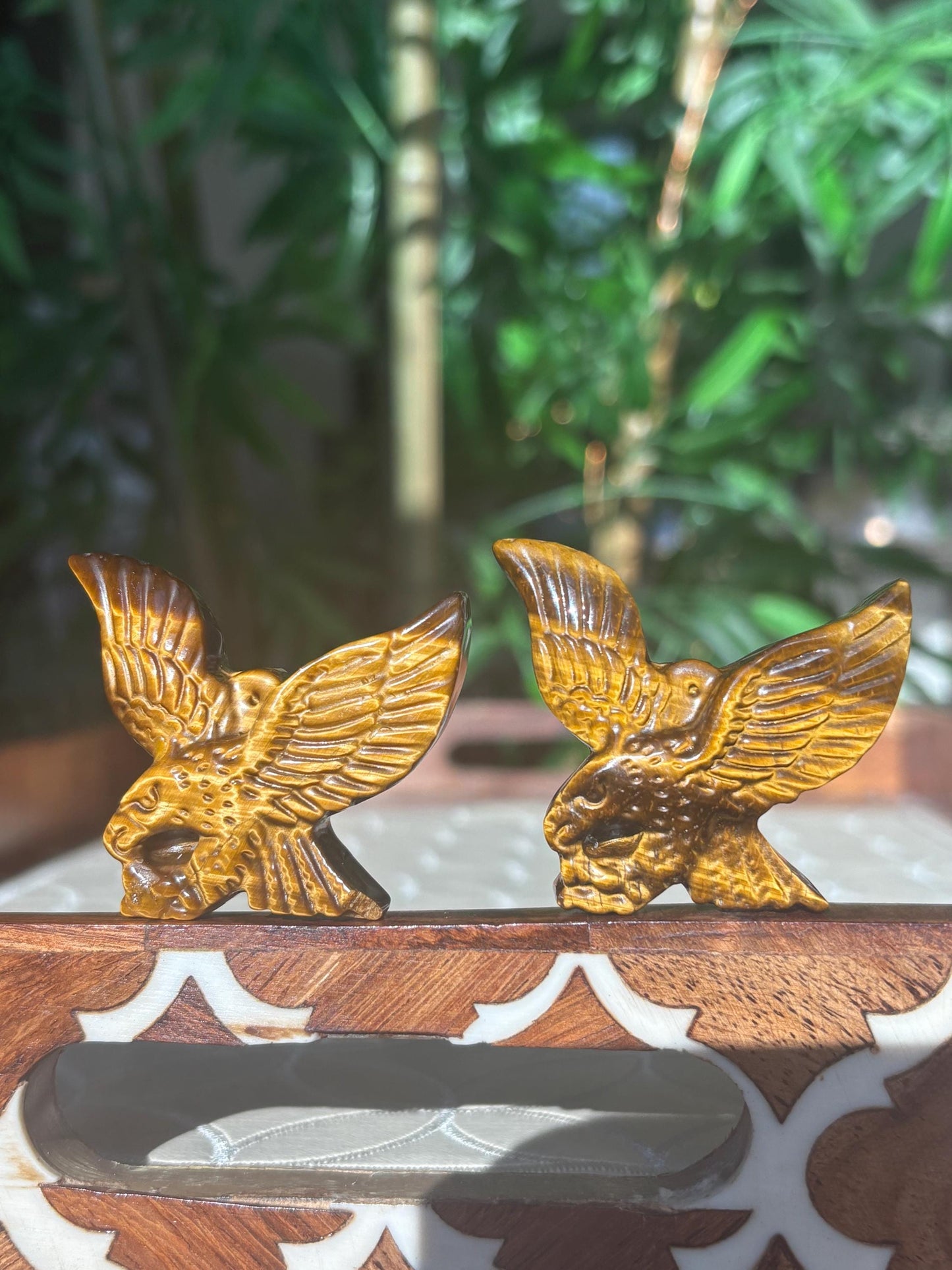 Tiger Eye Eagle Carving ; 1.88 inches