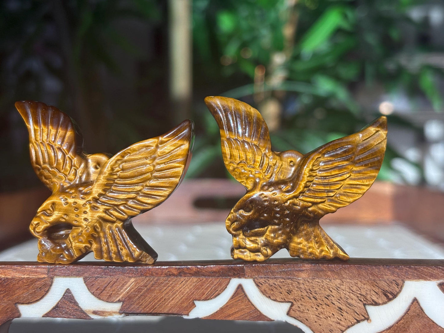 Tiger Eye Eagle Carving ; 1.88 inches