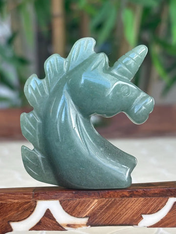 Crystal Unicorn Figurine, Natural Stone Carving