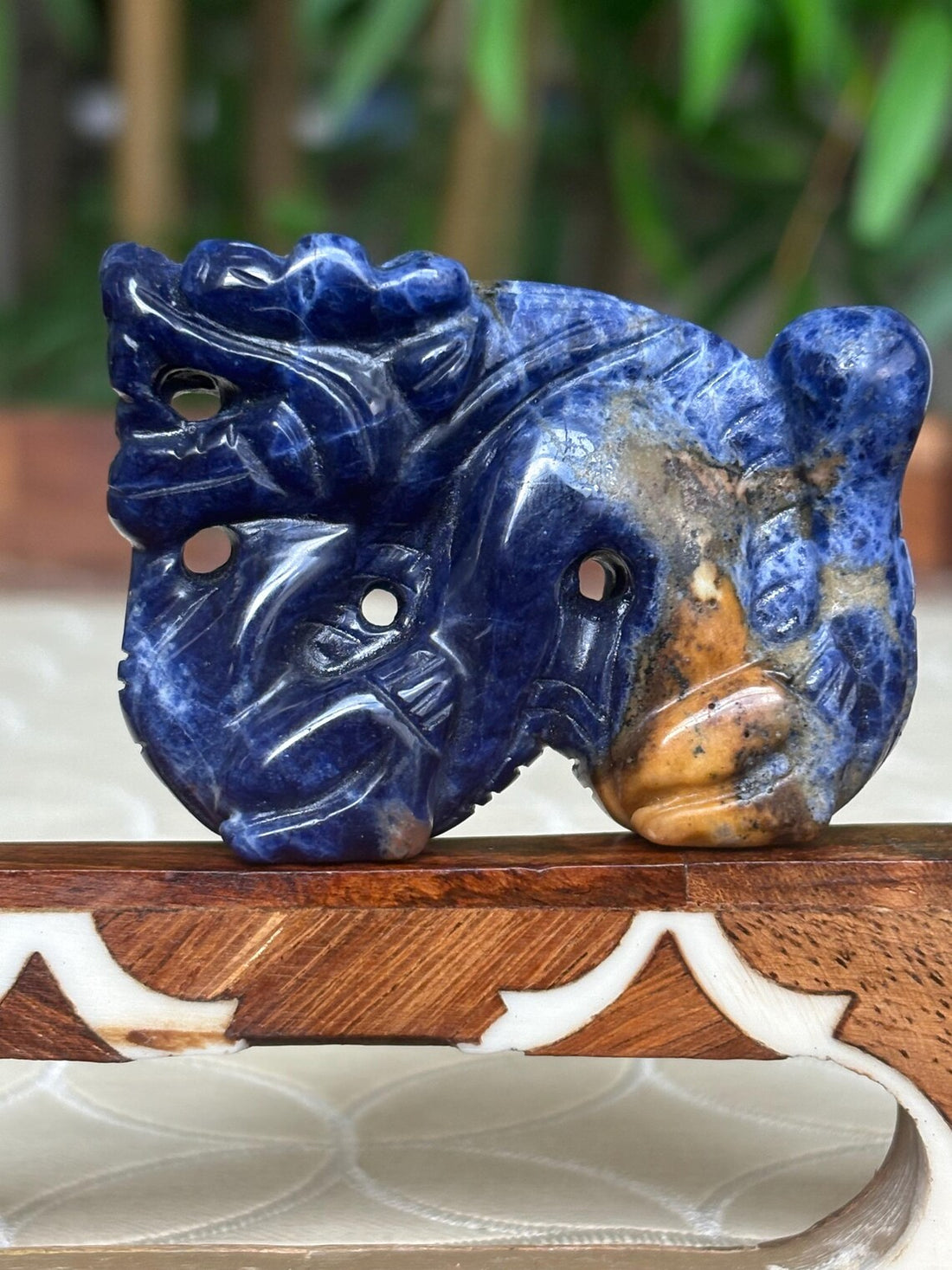 Sodalite Crystal Dragon Carving