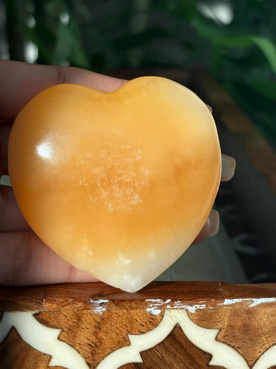 Orange Calcite Heart