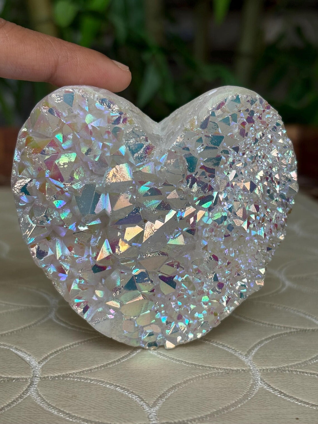 Aura Quartz Cluster Heart