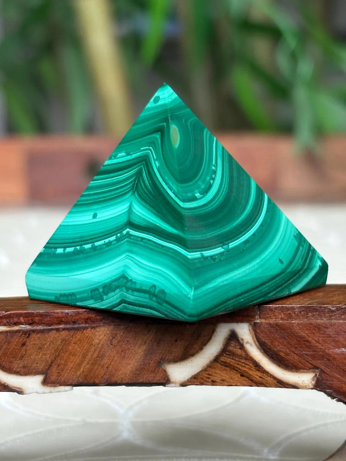 Polished Malachite Pyramid