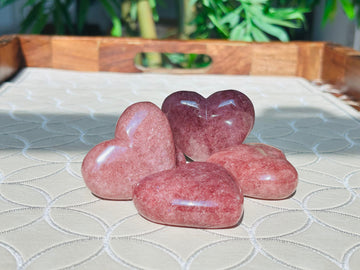 Strawberry Quartz Heart Crystals; Crystal Heart;