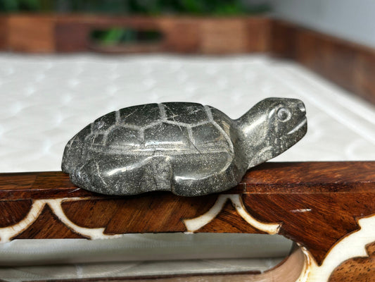 Pyrite Turtle Crystal Carvings; 2.5 inches