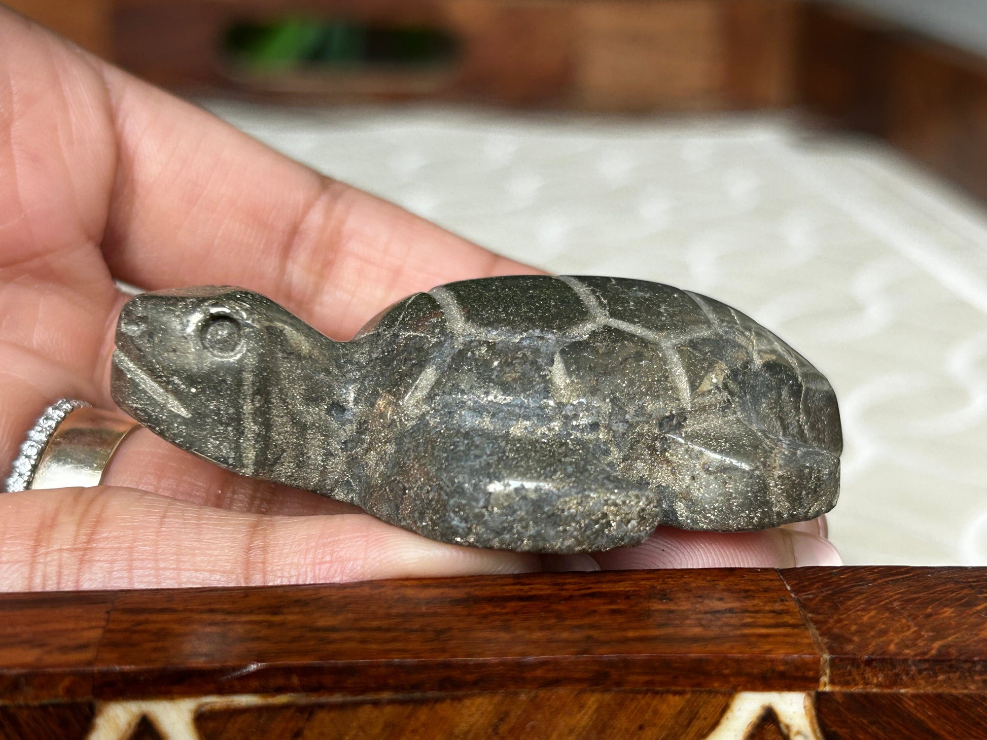 Pyrite Turtle Crystal Carvings; 2.5 inches