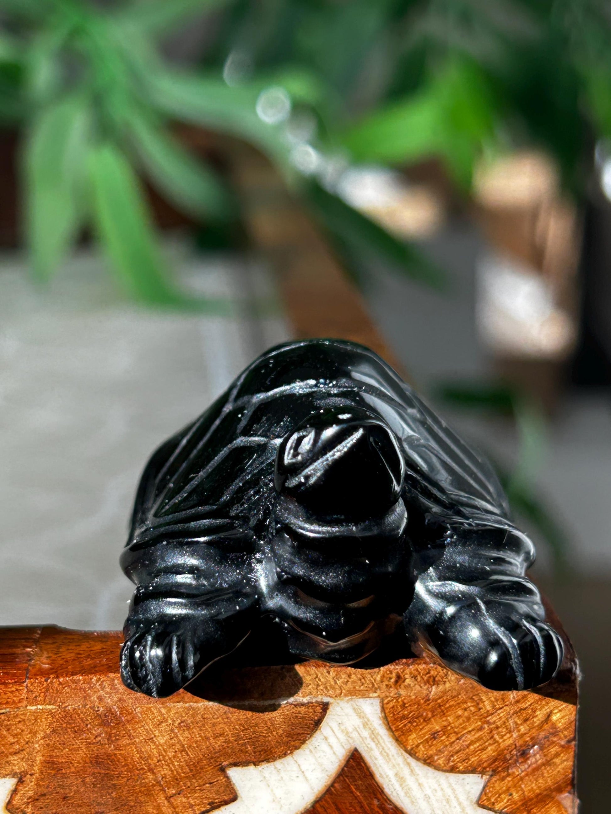 AAA Quality Black Obsidian Crystal Turtles; 1.91 inches