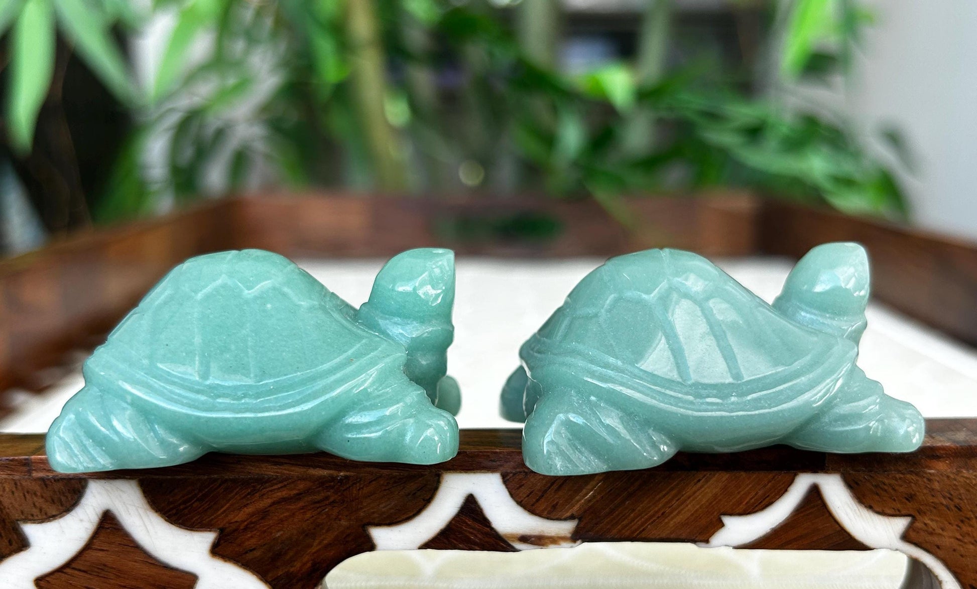 Green Aventurine Turtles ; Crystal Turtle Carvings; 1.96 inches