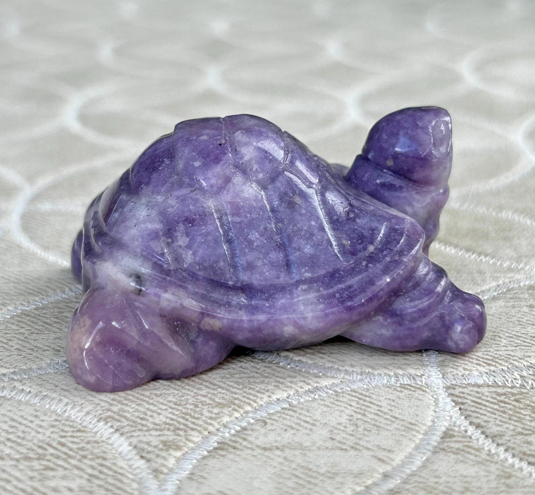Lepidolite Turtles ; Crystal Turtle Carvings; 1.92 inches