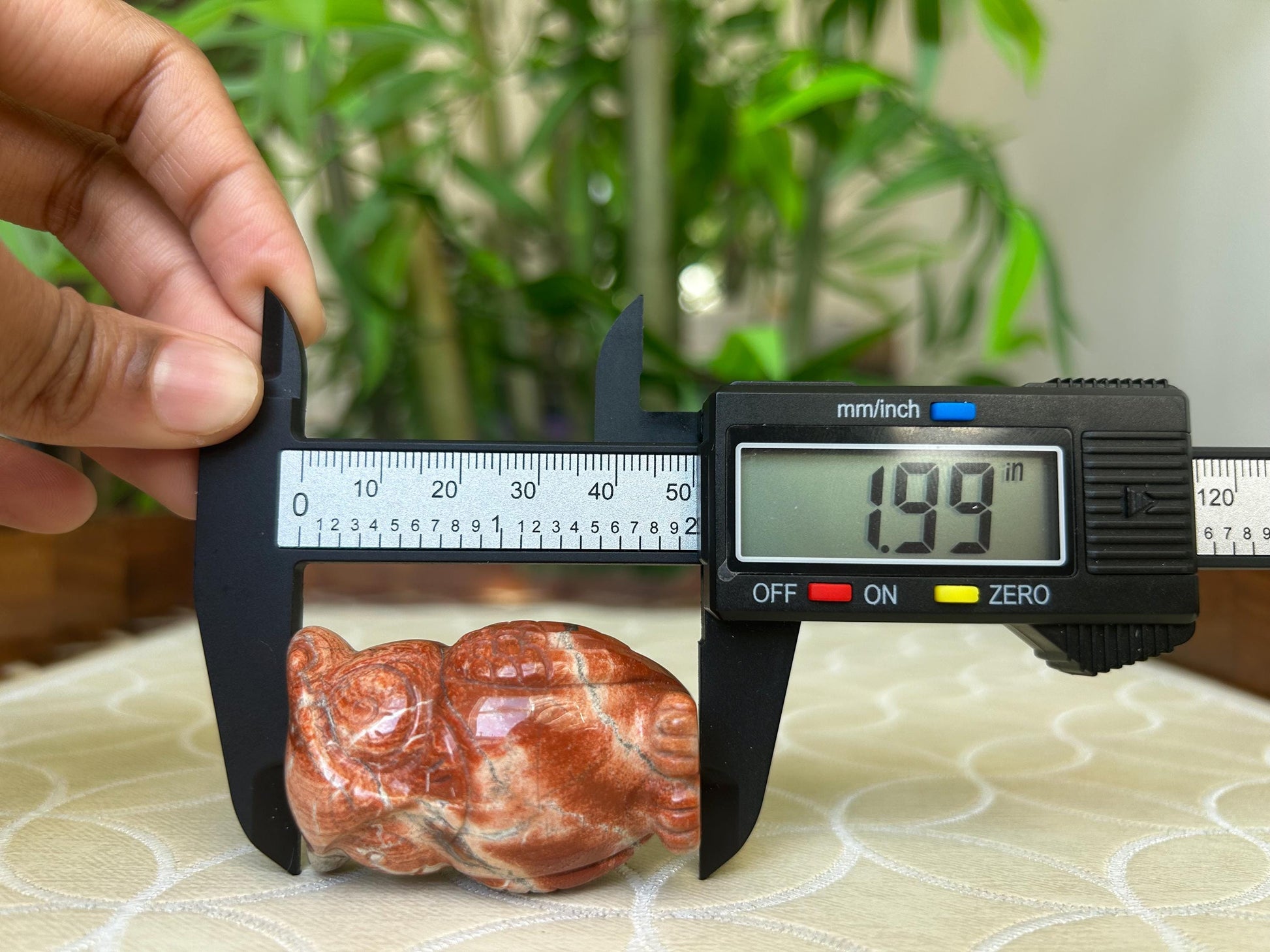 Red Poppy Jasper Crystal Owl Carving (1.97 Inches)