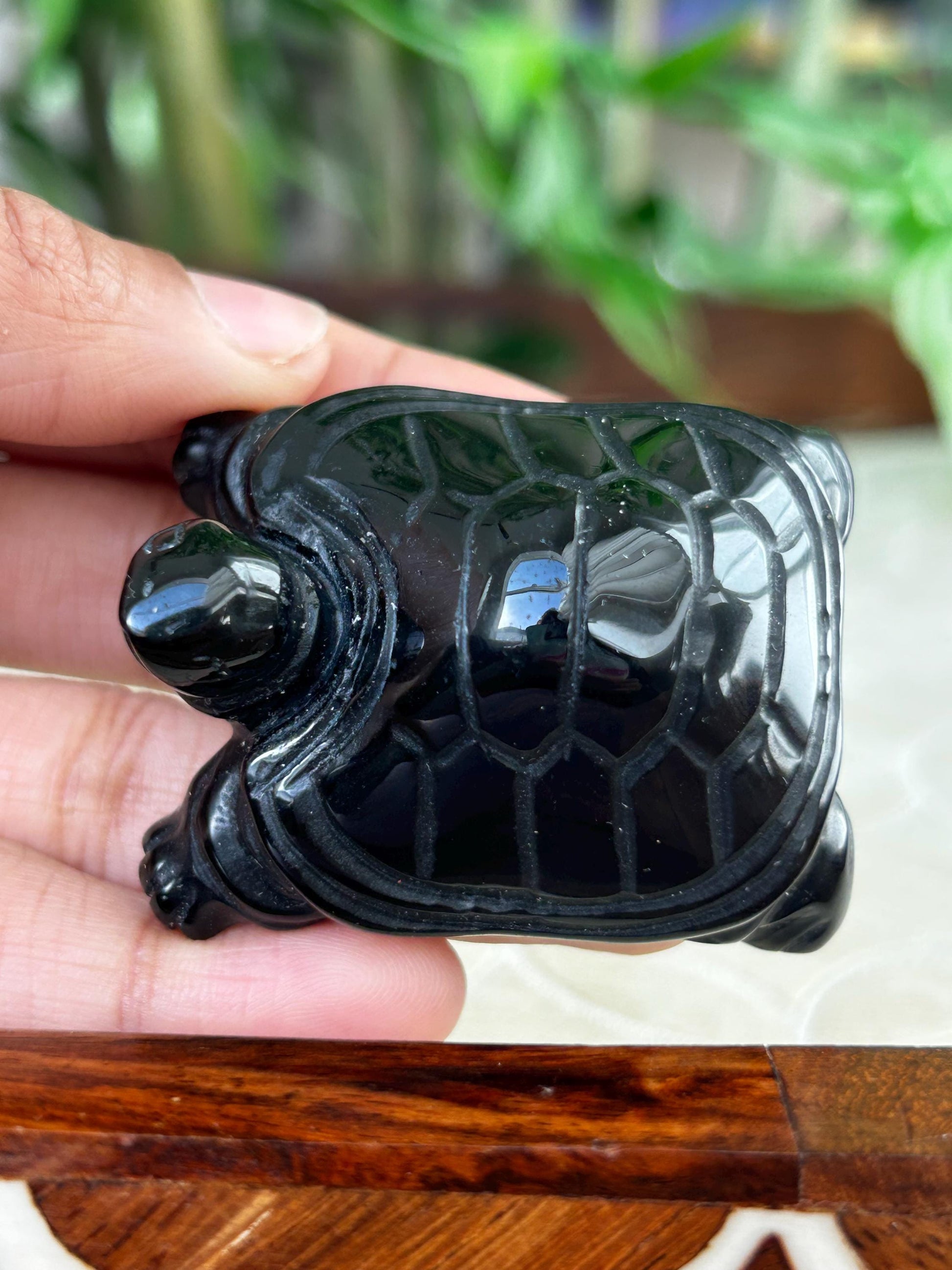 AAA Quality Black Obsidian Crystal Turtles; 1.91 inches