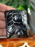 AAA Quality Black Obsidian Crystal Turtles; 1.91 inches