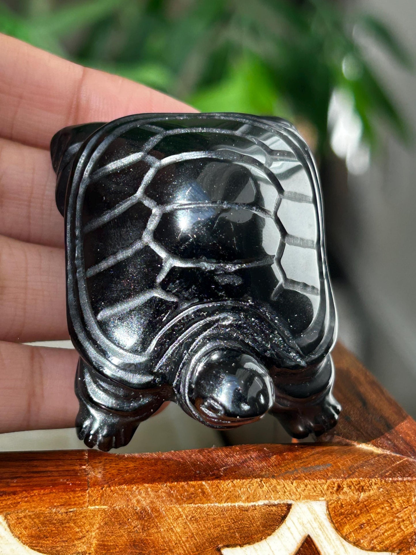 AAA Quality Black Obsidian Crystal Turtles; 1.91 inches