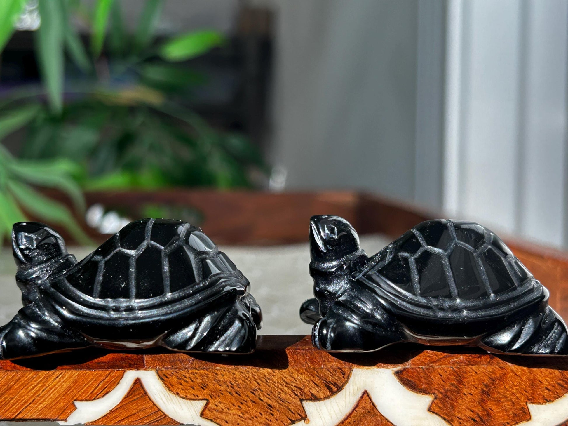 AAA Quality Black Obsidian Crystal Turtles; 1.91 inches