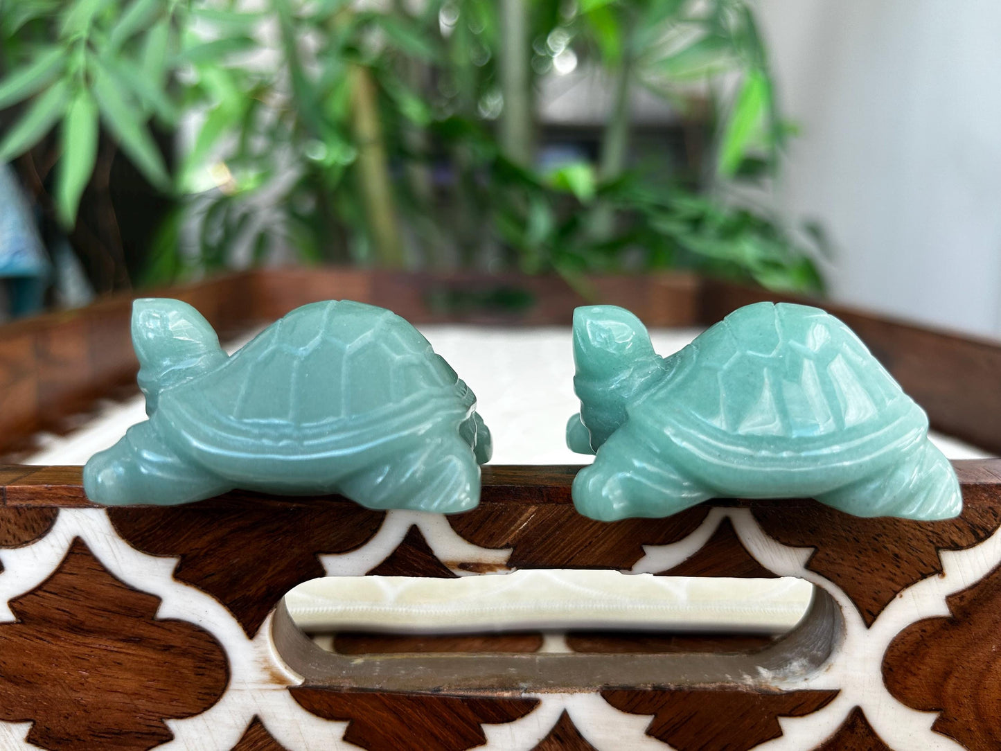 Green Aventurine Turtles ; Crystal Turtle Carvings; 1.96 inches
