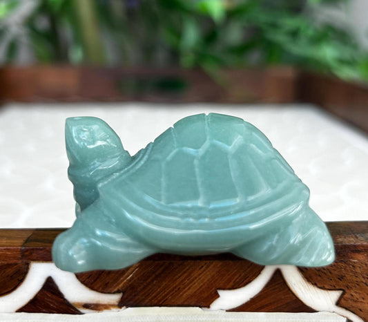 Green Aventurine Turtles ; Crystal Turtle Carvings; 1.96 inches