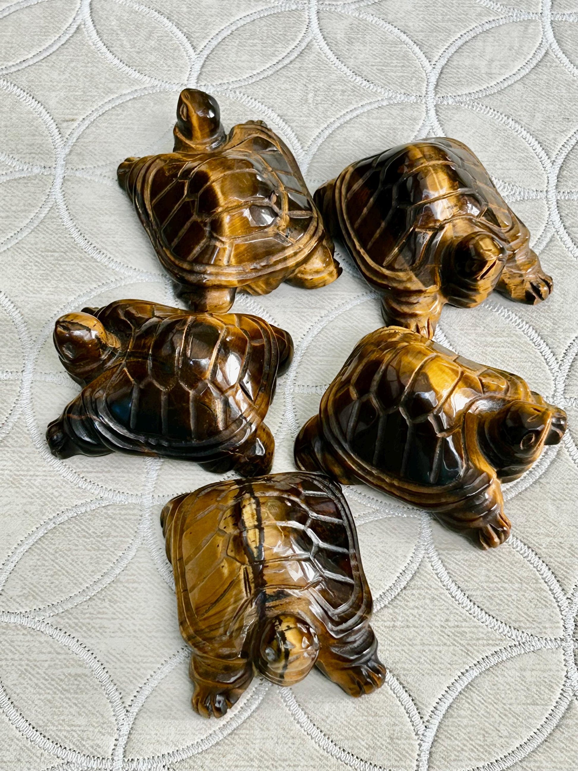 Tiger Eye Crystal Turtle Carving (1.92 inches)