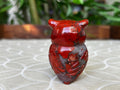 Red Poppy Jasper Crystal Owl Carving (1.97 Inches)
