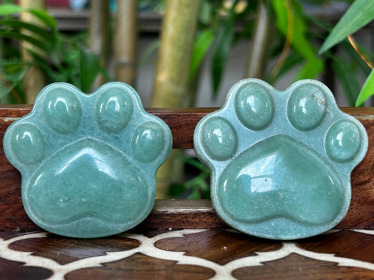 Green Aventurine Dog Paws for dog lovers! 2.05 inches