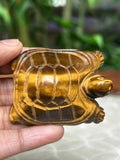 Tiger Eye Crystal Turtle Carving (1.92 inches)