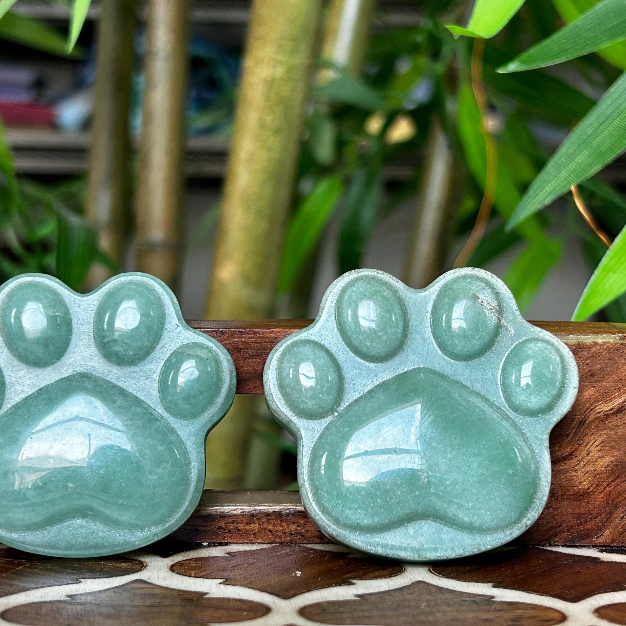 Green Aventurine Dog Paws for dog lovers! 2.05 inches
