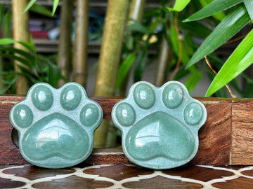 Green Aventurine Dog Paws for dog lovers! 2.05 inches