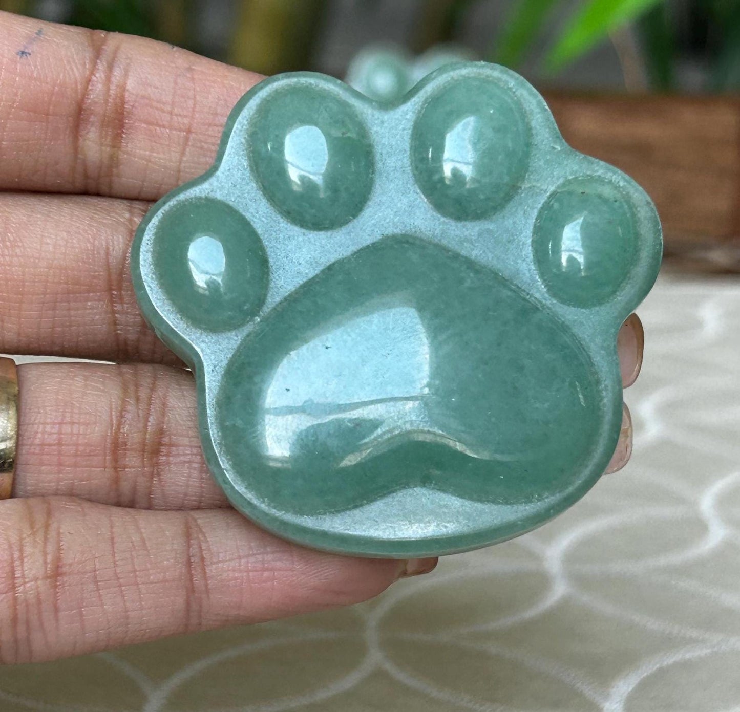 Green Aventurine Dog Paws for dog lovers! 2.05 inches