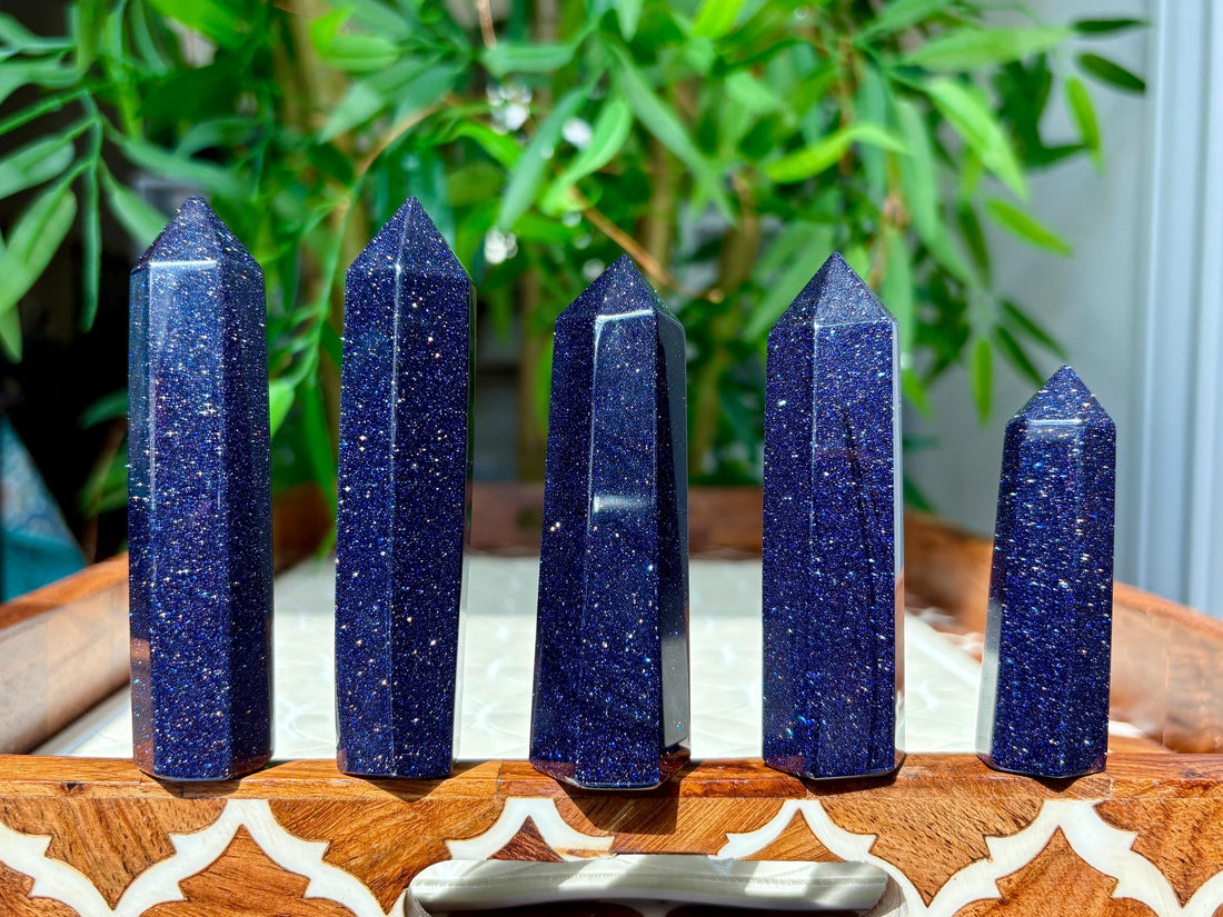 Shiny Blue Sandstone Towers; 2.75 - 3.9 Inches