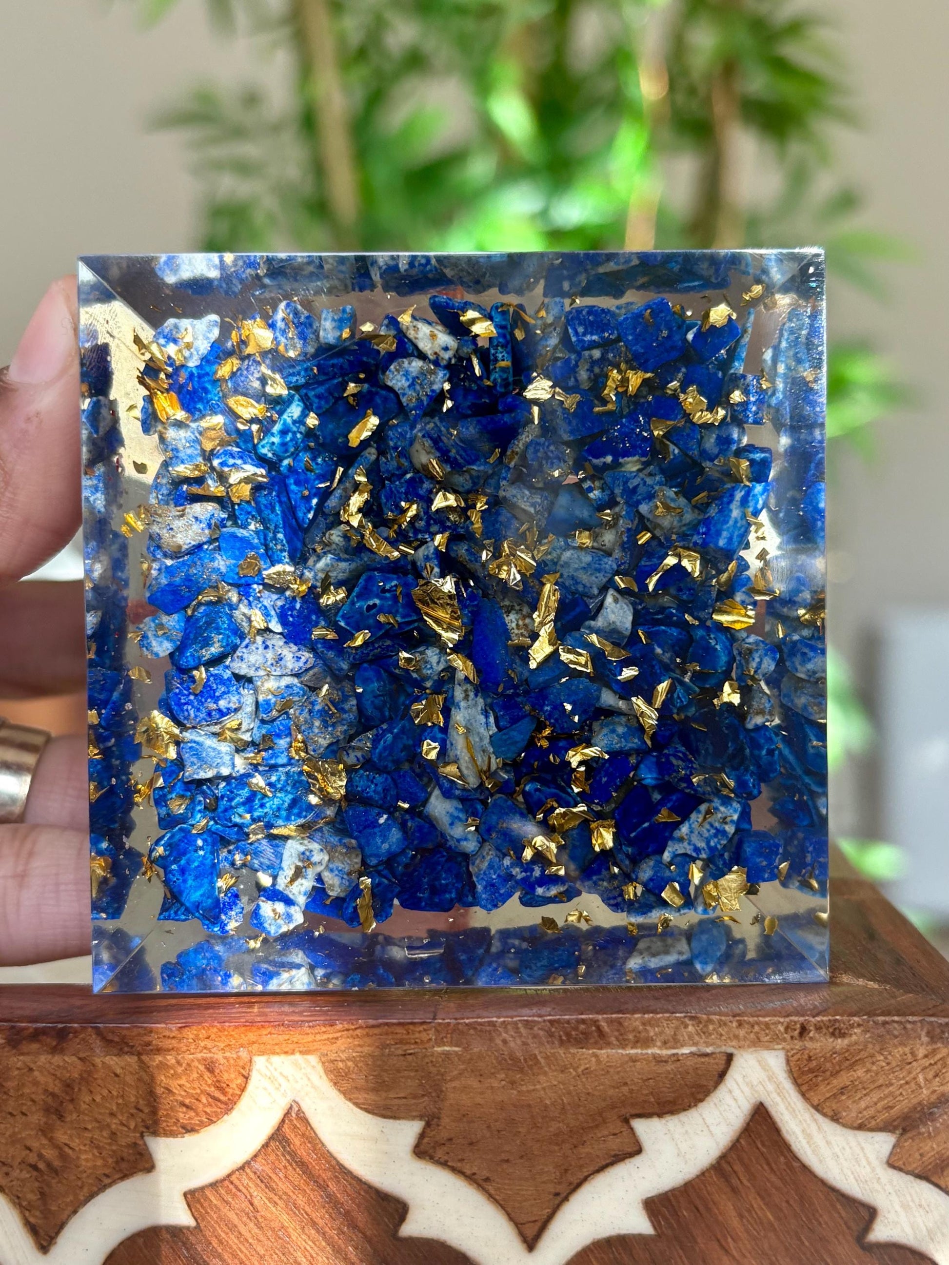 Miniature Crystal Trees; Rose Quartz and Lapis Lazuli Pyramid; 3.14 inches