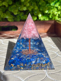Miniature Crystal Trees; Rose Quartz and Lapis Lazuli Pyramid; 3.14 inches