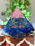 Miniature Crystal Trees; Rose Quartz and Lapis Lazuli Pyramid; 3.14 inches