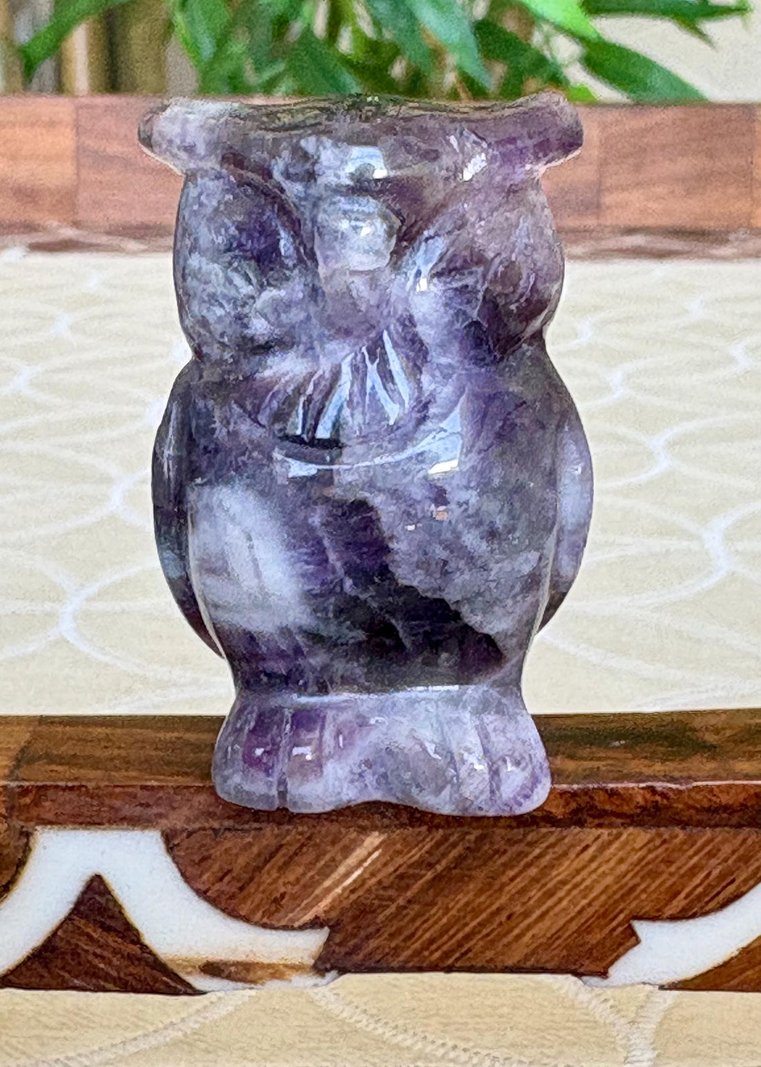 Chevron Amethyst Owls; 1.64 Inches