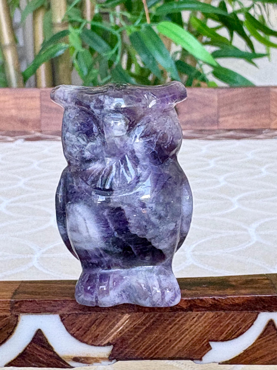 Chevron Amethyst Owls; 1.64 Inches