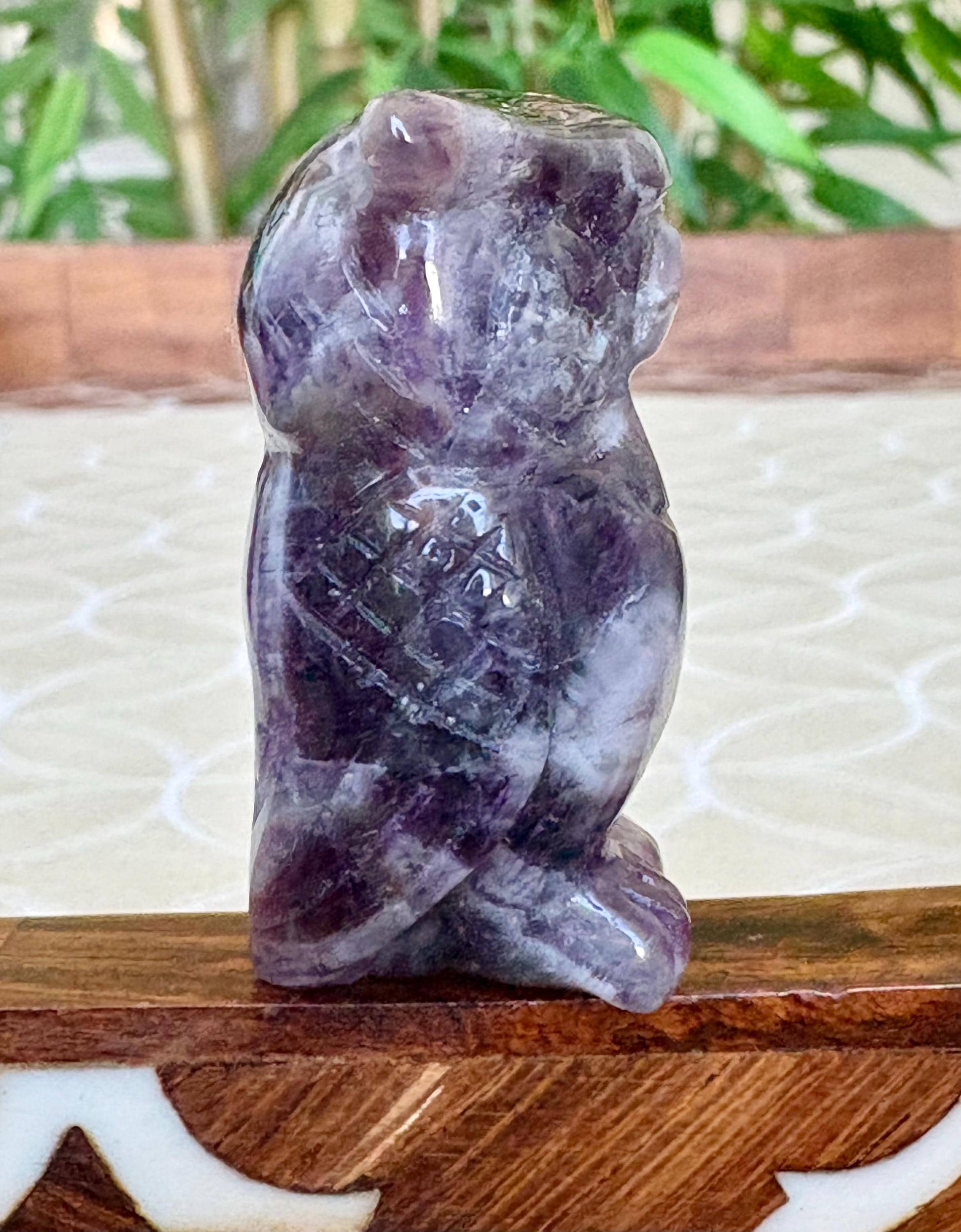 Chevron Amethyst Owls; 1.64 Inches