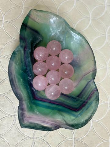Mini Rose Quartz Spheres; 22.6mm