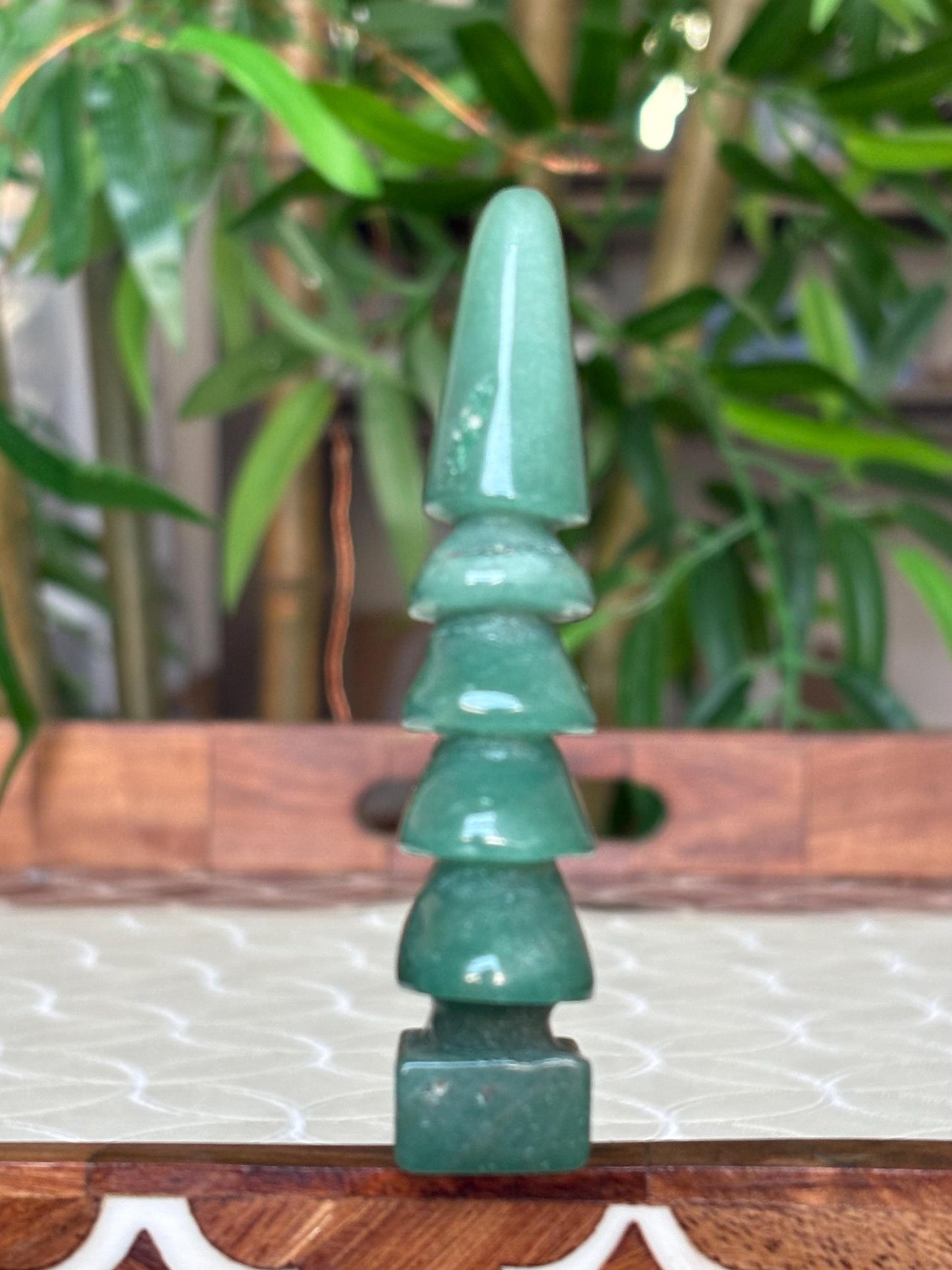Green Aventurine Christmas Trees; 2.3- 3 inches