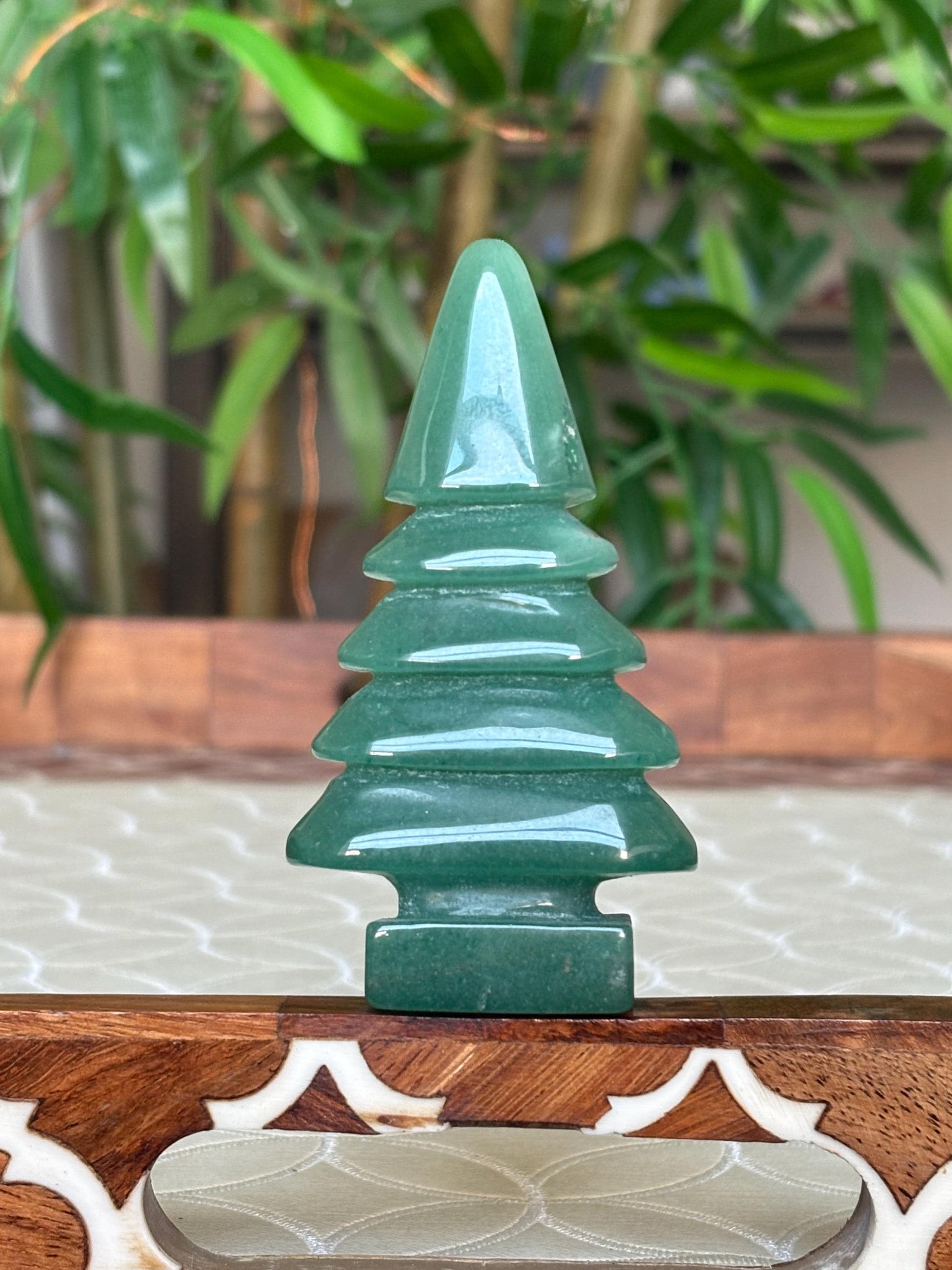 Green Aventurine Christmas Trees; 2.3- 3 inches