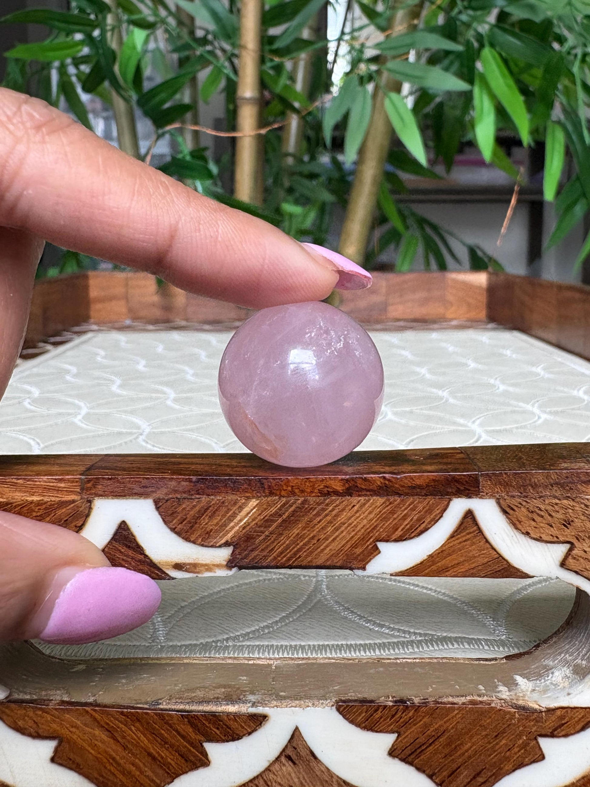 Mini Rose Quartz Spheres; 22.6mm