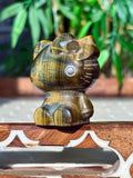 Tiger's Eye Hello Kitty Hand Carving; 2.23 inches