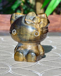 Tiger's Eye Hello Kitty Hand Carving; 2.23 inches