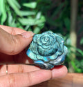 Super Flashy Labradorite Roses; Crystal Carvings
