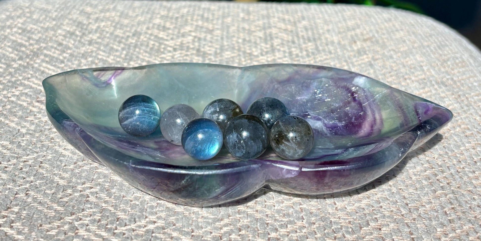 Mini Labradorite Spheres; 16-17mm