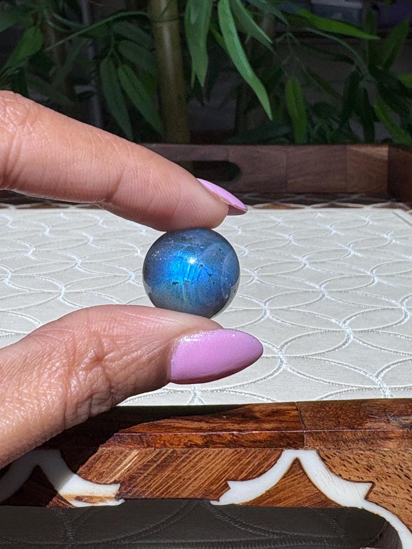Mini Labradorite Spheres; 16-17mm