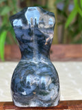 Moss Agate Crystal Female Body Carving: 3.09 Inches