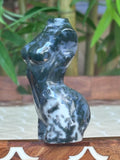 Moss Agate Crystal Female Body Carving: 3.09 Inches