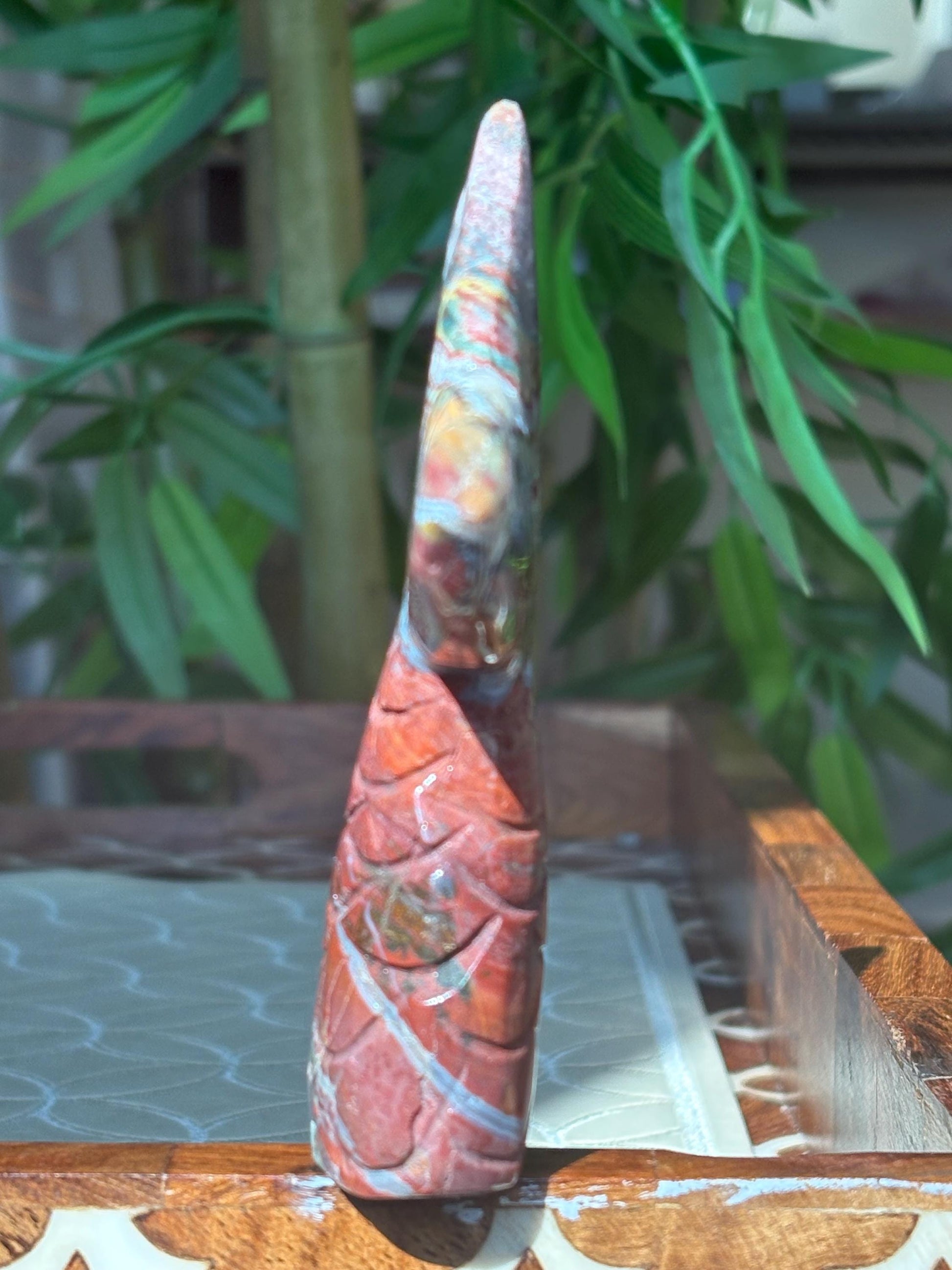 Large Ocean Jasper Fish Tail; 4.5 inches